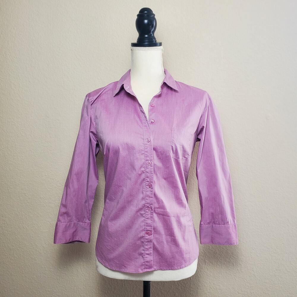 Womyn Pink Collared Blouse 2